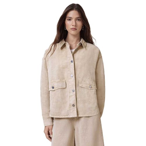 AllSaints Hettie Oversized Linen Blend Shacket